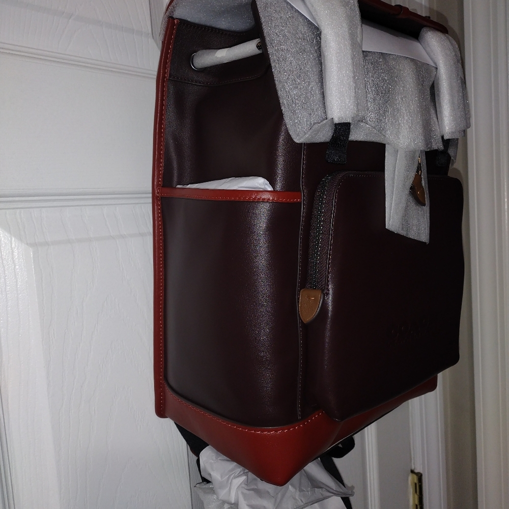 Coach League Flap Backpack In Colorblock - Picture 3 of 10